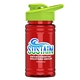 a lime green lid & transparent red bottle upcycle - mini 16 oz rpet sports bottle with drink thru lid - digital