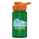 a orange lid & transparent green bottle upcycle - mini 16 oz rpet sports bottle with drink thru lid - digital