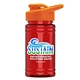 a orange lid & transparent red bottle upcycle - mini 16 oz rpet sports bottle with drink thru lid - digital