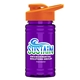 a orange lid & transparent violet bottle upcycle - mini 16 oz rpet sports bottle with drink thru lid - digital
