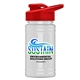 a red lid & eco white bottle upcycle - mini 16 oz rpet sports bottle with drink thru lid - digital