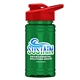 a red lid & transparent green bottle upcycle - mini 16 oz rpet sports bottle with drink thru lid - digital