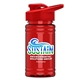 a red lid & transparent red bottle upcycle - mini 16 oz rpet sports bottle with drink thru lid - digital