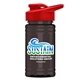a red lid & transparent smoke bottle upcycle - mini 16 oz rpet sports bottle with drink thru lid - digital
