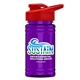 a red lid & transparent violet bottle upcycle - mini 16 oz rpet sports bottle with drink thru lid - digital