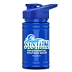 a royal blue lid & transparent blue bottle upcycle - mini 16 oz rpet sports bottle with drink thru lid - digital