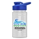 a royal blue lid & eco white bottle upcycle - mini 16 oz rpet sports bottle with drink thru lid - digital