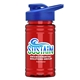 a royal blue lid & transparent red bottle upcycle - mini 16 oz rpet sports bottle with drink thru lid - digital