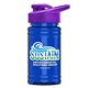 a violet lid & transparent blue bottle upcycle - mini 16 oz rpet sports bottle with drink thru lid - digital
