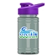 a violet lid & glacier blue bottle upcycle - mini 16 oz rpet sports bottle with drink thru lid - digital