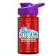 a violet lid & transparent red bottle upcycle - mini 16 oz rpet sports bottle with drink thru lid - digital