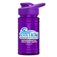 a violet lid & transparent violet bottle upcycle - mini 16 oz rpet sports bottle with drink thru lid - digital