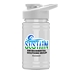 a white lid & eco white bottle upcycle - mini 16 oz rpet sports bottle with drink thru lid - digital