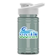 a white lid & glacier blue bottle upcycle - mini 16 oz rpet sports bottle with drink thru lid - digital