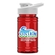 a white lid & transparent red bottle upcycle - mini 16 oz rpet sports bottle with drink thru lid - digital