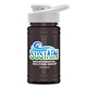 a white lid & transparent smoke bottle upcycle - mini 16 oz rpet sports bottle with drink thru lid - digital