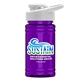 a white lid & transparent violet bottle upcycle - mini 16 oz rpet sports bottle with drink thru lid - digital