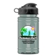 a black lid & glacier blue bottle upcycle mini - 16 oz rpet sport bottle with flip top lid
