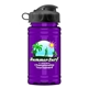 a black lid & transparent violet bottle upcycle mini - 16 oz rpet sport bottle with flip top lid