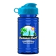 a cyan lid & transparent blue bottle upcycle mini - 16 oz rpet sport bottle with flip top lid