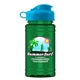 a cyan lid & transparent green bottle upcycle mini - 16 oz rpet sport bottle with flip top lid