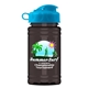 a cyan lid & transparent smoke bottle upcycle mini - 16 oz rpet sport bottle with flip top lid