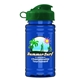 a green lid & transparent blue bottle upcycle mini - 16 oz rpet sport bottle with flip top lid