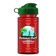 a green lid & transparent red bottle upcycle mini - 16 oz rpet sport bottle with flip top lid