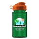 a orange lid & transparent green bottle upcycle mini - 16 oz rpet sport bottle with flip top lid