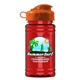 a orange lid & transparent red bottle upcycle mini - 16 oz rpet sport bottle with flip top lid