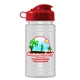 a red lid & eco white bottle upcycle mini - 16 oz rpet sport bottle with flip top lid