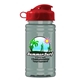 a red lid & glacier blue bottle upcycle mini - 16 oz rpet sport bottle with flip top lid