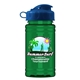 a reflex blue lid & transparent green bottle upcycle mini - 16 oz rpet sport bottle with flip top lid
