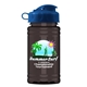 a reflex blue lid & transparent smoke bottle upcycle mini - 16 oz rpet sport bottle with flip top lid