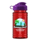 a violet lid & transparent red bottle upcycle mini - 16 oz rpet sport bottle with flip top lid