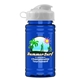 a white lid & transparent blue bottle upcycle mini - 16 oz rpet sport bottle with flip top lid