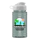 a white lid & glacier blue bottle upcycle mini - 16 oz rpet sport bottle with flip top lid