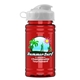 a white lid & transparent red bottle upcycle mini - 16 oz rpet sport bottle with flip top lid