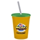 a athletic gold cup & translucent green lid & frost straw 16 oz stadium tumbler cup with lid straw - digital