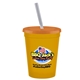 a athletic gold cup & translucent orange lid & frost straw 16 oz stadium tumbler cup with lid straw - digital