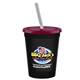 a black cup & translucent red lid & frost straw 16 oz stadium tumbler cup with lid straw - digital