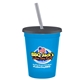 a cyan cup & transparent smoke lid & frost straw 16 oz stadium tumbler cup with lid straw - digital