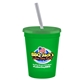 a green cup & translucent green lid & frost straw 16 oz stadium tumbler cup with lid straw - digital