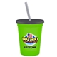 a lime green cup & transparent smoke lid & frost straw 16 oz stadium tumbler cup with lid straw - digital