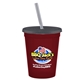 a maroon cup & transparent smoke lid & frost straw 16 oz stadium tumbler cup with lid straw - digital