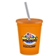 a orange cup & translucent orange lid & frost straw 16 oz stadium tumbler cup with lid straw - digital
