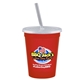 a red cup & frost lid & frost straw 16 oz stadium tumbler cup with lid straw - digital