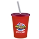a red cup & translucent red lid & frost straw 16 oz stadium tumbler cup with lid straw - digital