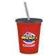 a red cup & transparent smoke lid & frost straw 16 oz stadium tumbler cup with lid straw - digital