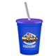 a royal blue cup & translucent violet lid & frost straw 16 oz stadium tumbler cup with lid straw - digital